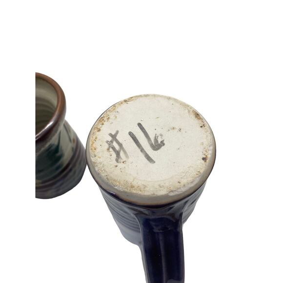 Hand Thrown Studio Art Pottery Handled Coffee Mugs and Tumbler SET Of 4 - Picture 9 of 13